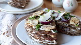 Рецепт Печеночного торта с грибами