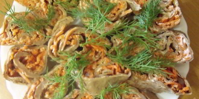 Рецепт печеночных рулетиков