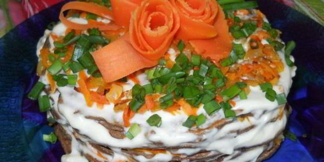 Рецепт торта печеночного на закуску