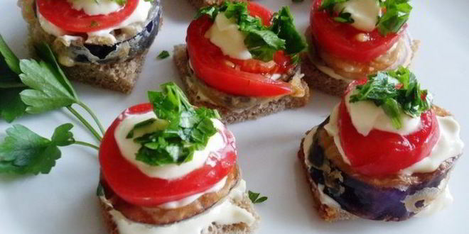 Рецепт пирамидок из баклажанов