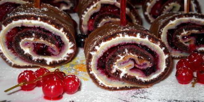 Рецепт Блинных роллов Инь и янь с двойной начинкой