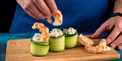 Шаг 5: огуречных роллов с креветками