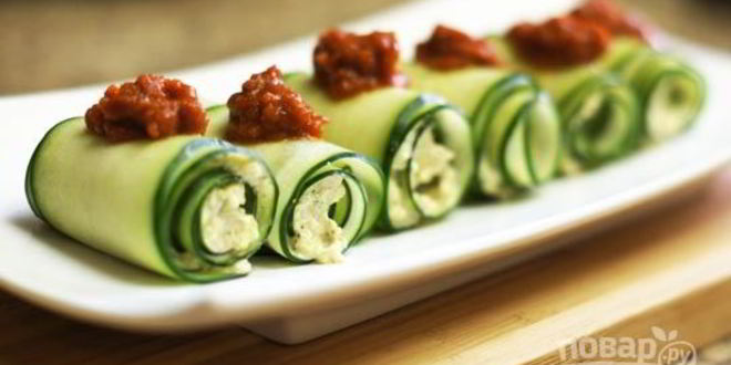 Рецепт ролла с огурцом