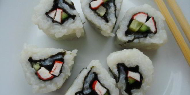 Рецепт роллов рисом наружу