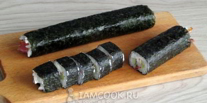 Шаг 12: роллов с кальмаром и беконом