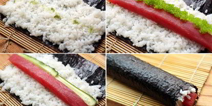 Шаг 3: роллов с тунцом и огурцом