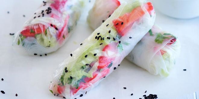 Рецепт спринга-роллов с клубникой