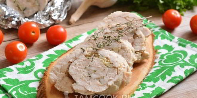 Рецепт Куриного рулета, запеченного в фольге