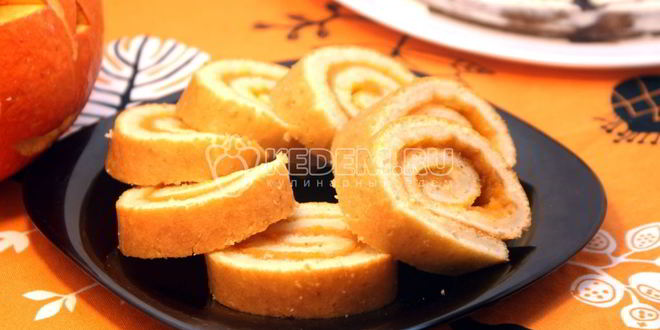 Рецепт Рулета для зомби с тыквой