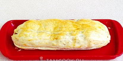 Шаг 14: рулета из курицы и грибов в слоеном тесте