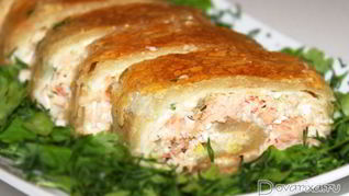 Рецепт Рулета из рыбы в тесте