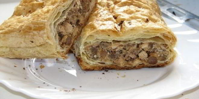 Рецепт Рулета из слоеного бездрожжевого теста