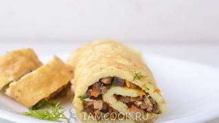 Рецепт Яичного рулета с грибами