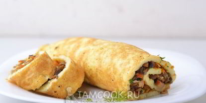 Шаг 11: яичного рулета с грибами