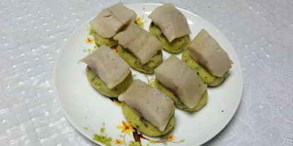 Шаг 8: суш из селедки и картофеля