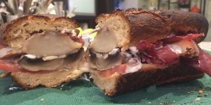 Шаг 8: хрустящего сэндвича с грушами-гриль и запеченными грибами