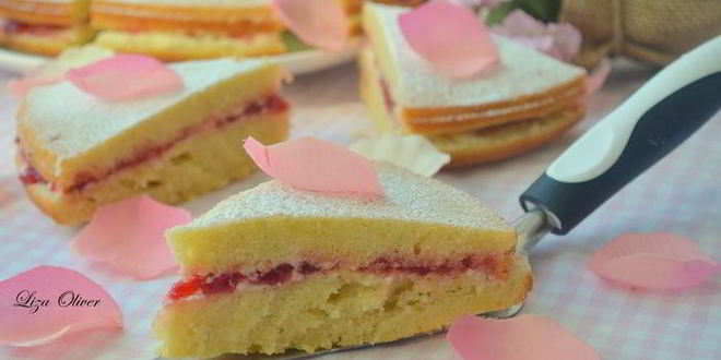 Рецепт сэндвича виктории с клубничныма джемома и сливочныма кремома