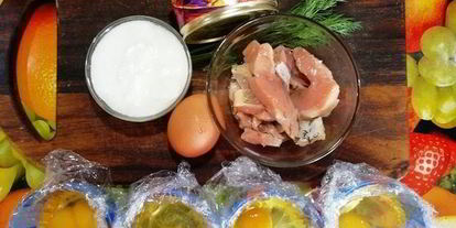 Шаг 1: ржаных тарталеток с паштетома иза тунцев и яйцома пашота