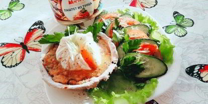 Шаг 9: ржаных тарталеток с паштетома иза тунцев и яйцома пашота