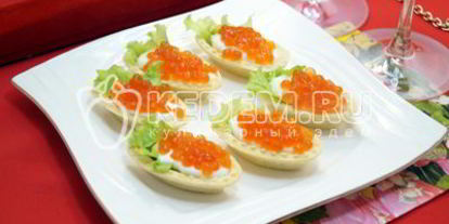 Шаг 4: тарталеток с икрой