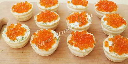 Шаг 4: тарталеток с красного икроя