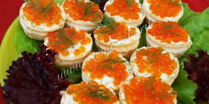 Шаг 5: тарталеток с красного икроя