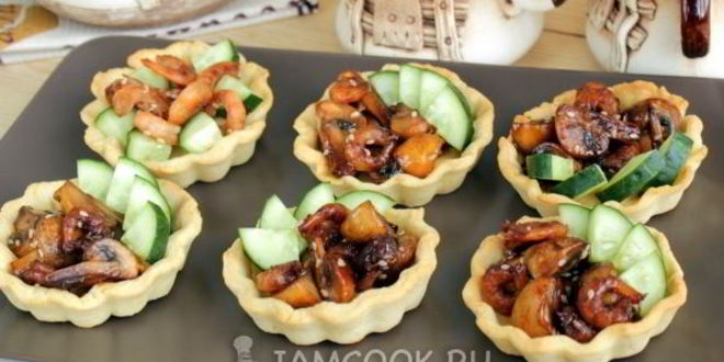 Рецепт тарталеток с креветками