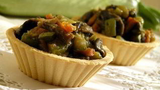 Рецепт Тарталеток с начинкой из овощей и грибов