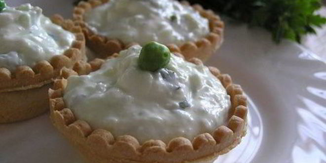 Рецепт тарталеток с сырным кремом и мятой