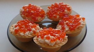 Рецепт Тарталеток с сыром и икрой