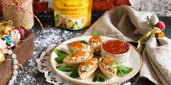 Рецепт Тарталеток с тунцом и красной икрой