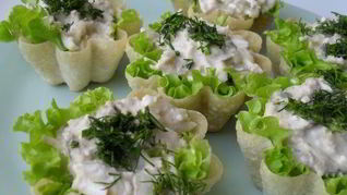 Рецепт Тарталеток с тунцом и сыром