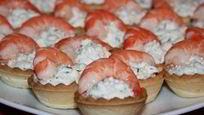 Рецепт Закусочных тарталеток с творогом и креветками
