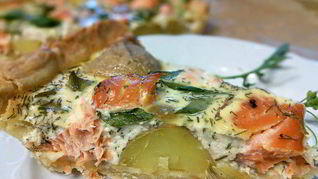 Рецепт Тарта с лососем и картофелем