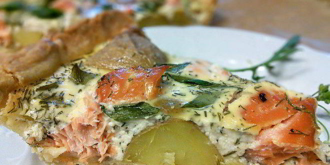 Рецепт тарта с лососем и картофелем