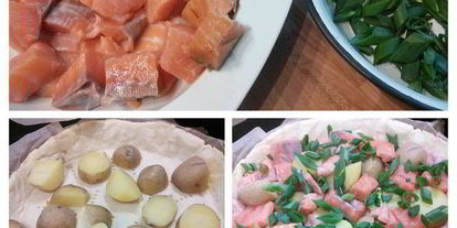 Шаг 3: тарта с лососем и картофелем