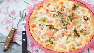 Рецепт Тарта с лососем и овощами