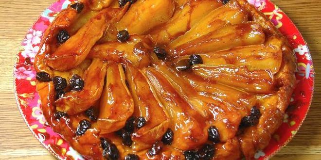 Рецепт тарта татен с грушами и изюмом