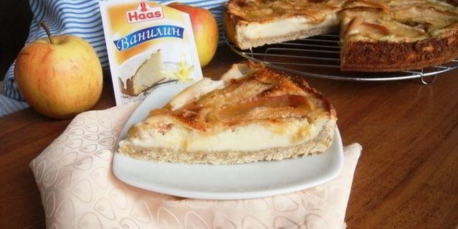 Рецепт яблочного тарта с ванильным кремом