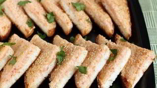 Рецепт Хрустящих креветочных тостов с кунжутом