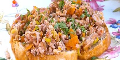 Шаг 12: тостов с индейкого и овощами