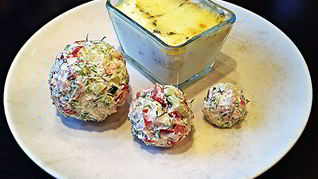 Рецепт Яиц с моцареллой, сливочные шарики и тосты с томатами