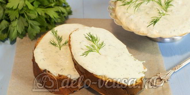 Рецепт Творожной закуски с зеленью и чесноком