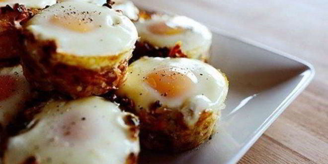 Рецепт Картофельных корзинок с яичницей-глазуньей