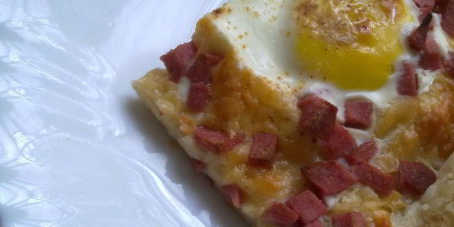 Рецепт яичницы на слоеном тесте