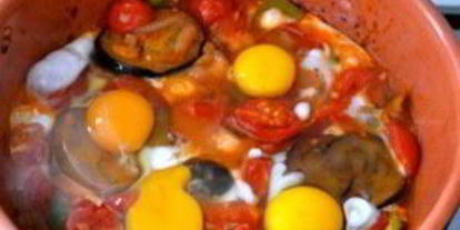 Шаг 2: яичницы с баклажанами