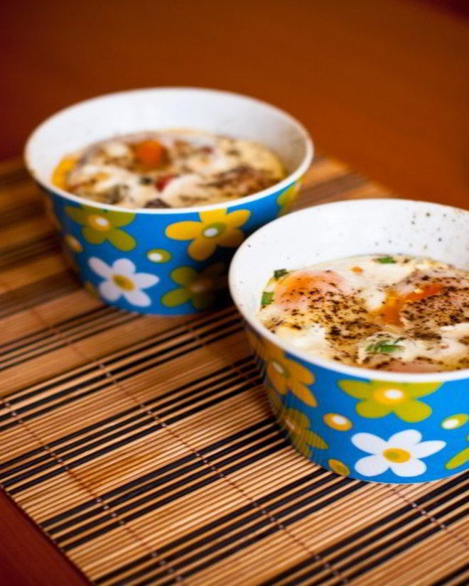 Рецепт яичницы с заправками