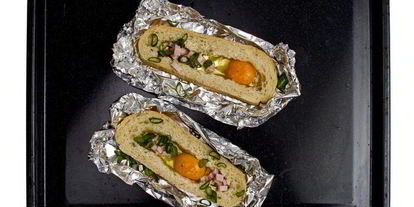 Шаг 2: яичницы в чиабатте