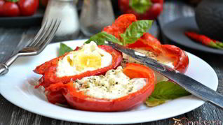 Рецепт Яичницы в перце в микроволновке