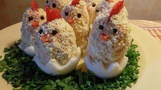 Рецепт Закуски из куриного филе, моркови и яиц
